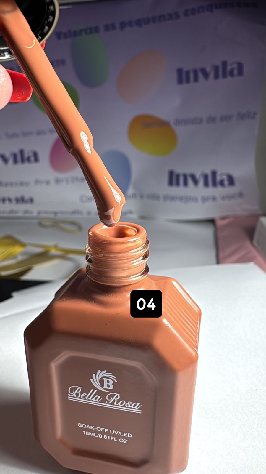 ESMALTE SOAK-OFF BELLA ROSA 18 ML- COR 004 INVILA - Tudo para unhas em gel