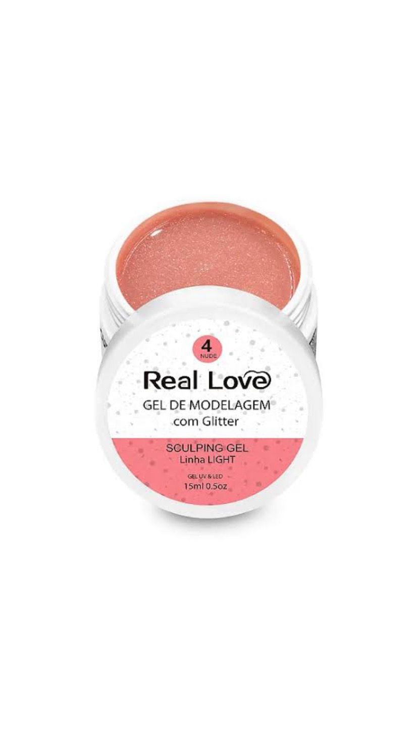 GEL COM GLITER 4 NUDE 15ML -REAL LOVE INVILA - Tudo para unhas em gel