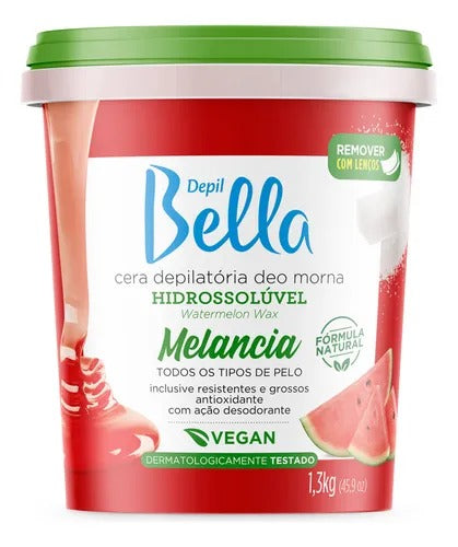 CERA HIDROSSOLUVEL MELANCIA DEPIL BELLA 1,3KG INVILA - Tudo para unhas em gel
