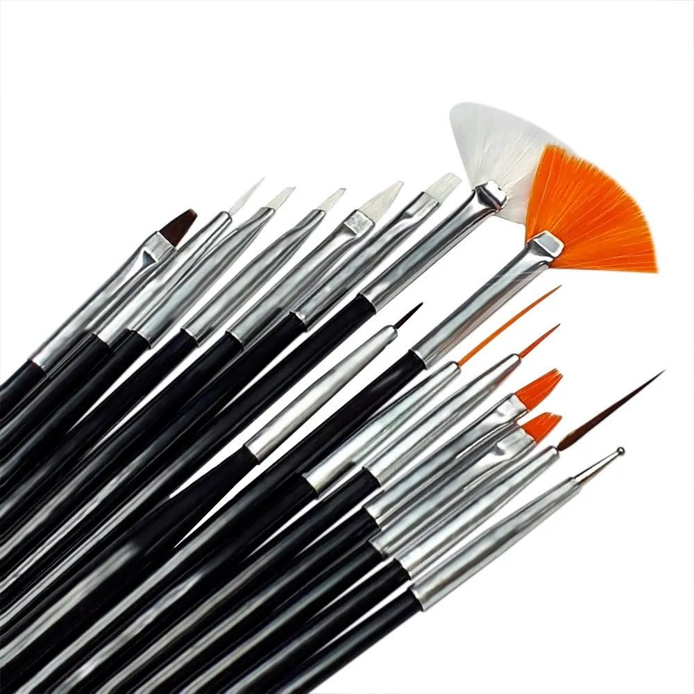 KIT DE PINCÉIS SORTIDOS- 15 UND INVILA - Tudo para unhas em gel
