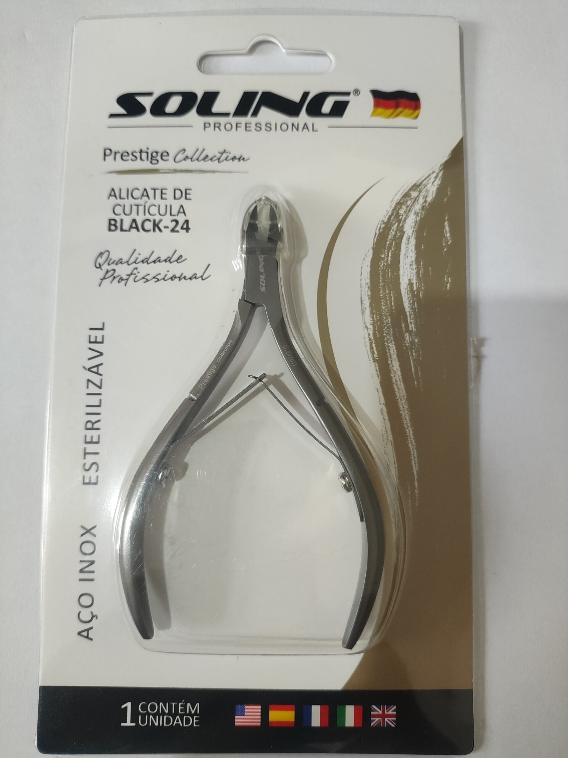 ALICATE DE CUTICULA SOLING BLACK-24 INVILA - Tudo para unhas em gel