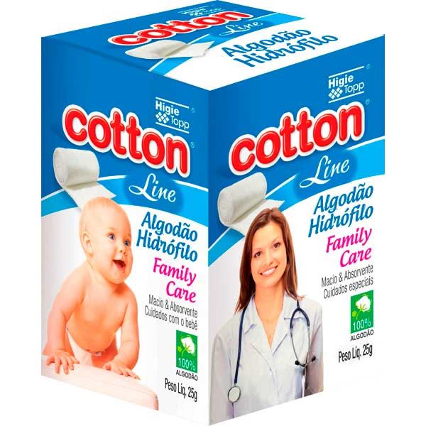 ALGODÃO EM CAIXA HIDROFILO 25G -COTTON LINE INVILA - Tudo para unhas em gel