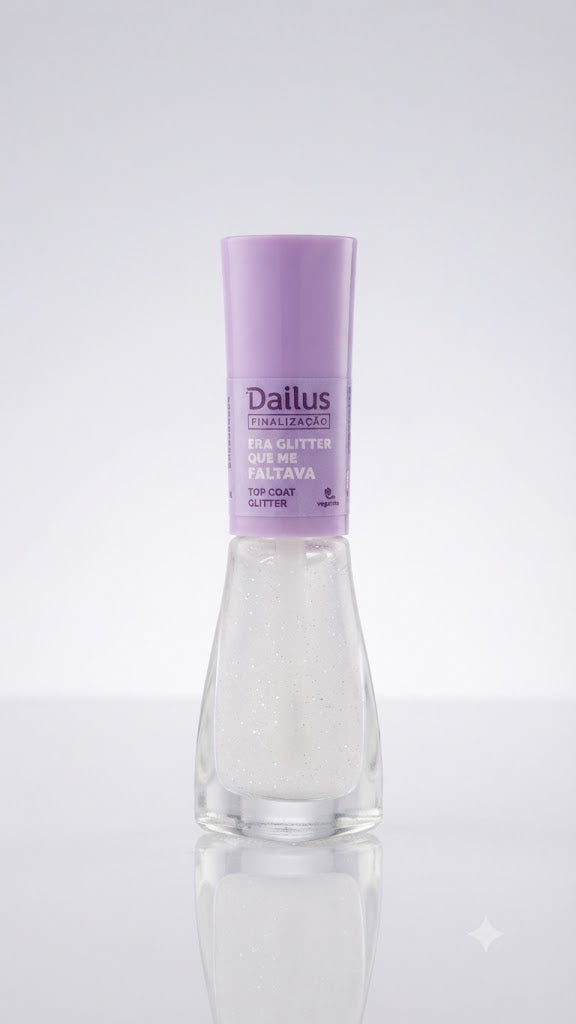 ESMALTE DAILLUS TOP COAT ERA GLITTER QUE ME FALTAVA - DAILLUS QUERIDINHOS
