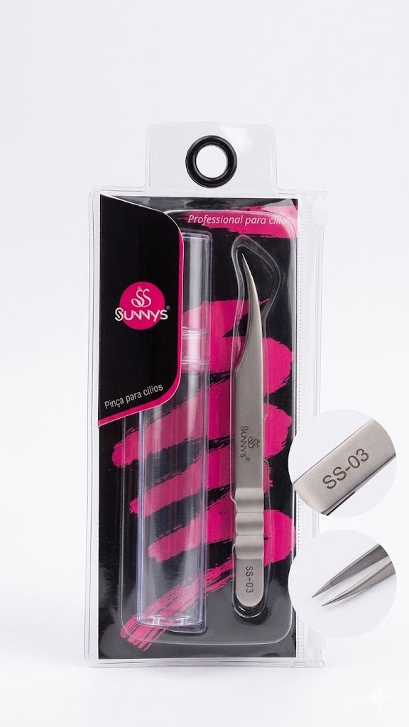 PINÇA PARA CÍLIOS CURVADA SS-03 - SUNNYS