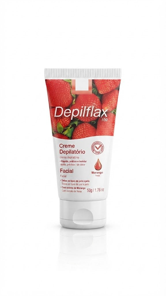 CREME DEPILATORIO FACIAL MORANGO 50G - DEPILFLAX