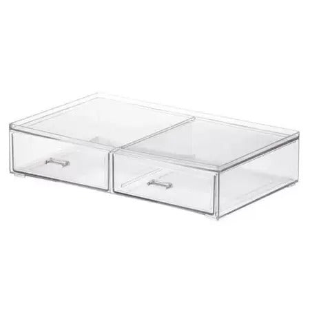 CAIXA ORGANIZADORA COM 02 GAVETAS 31,5X18,5X7 CM INVILA - Tudo para unhas em gel