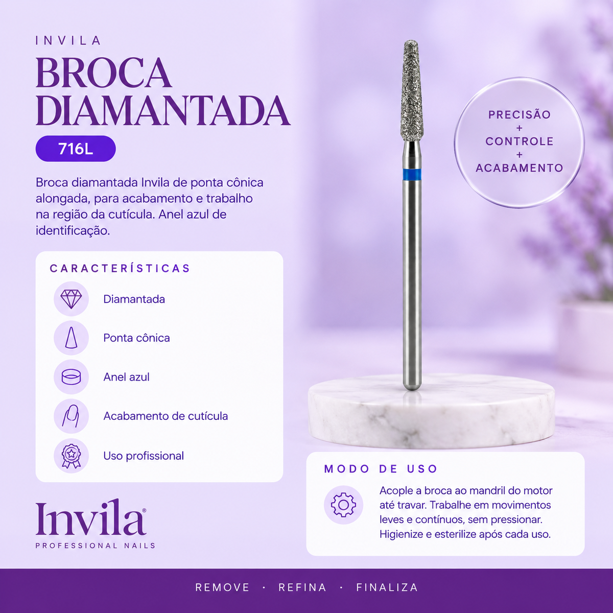 Broca Diamantada 716L Invila - beneficios do produto