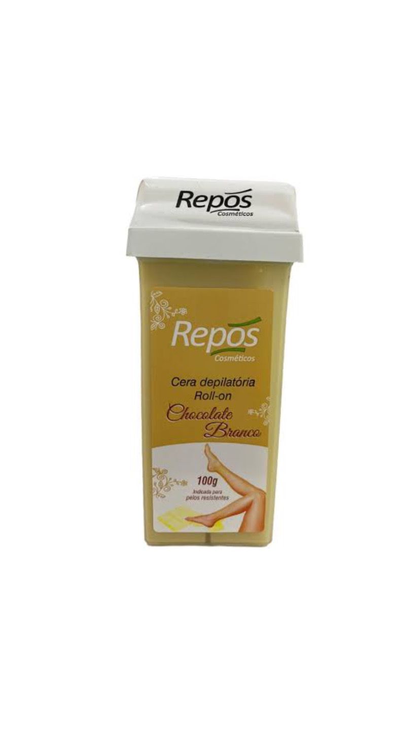 CERA DEPILATORIA CHOCOLATE BRANCO ROLL-ON REPOS 100G INVILA - Tudo para unhas em gel