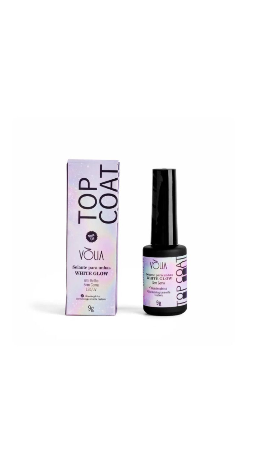 TOP COAT VOLIA WHITE GLOW INVILA - Tudo para unhas em gel