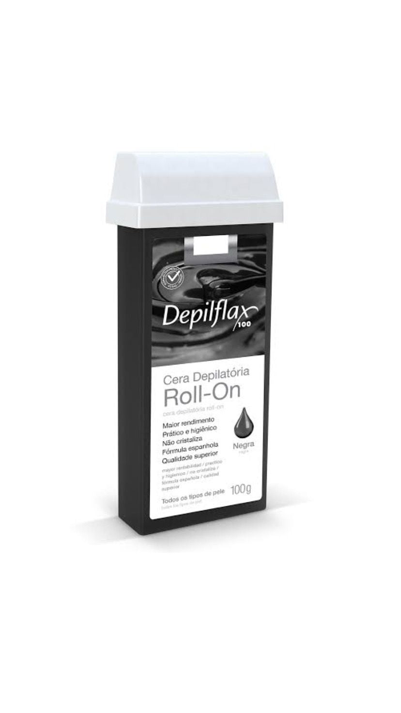 CERA DEPILATORIA ROLL-ON  NEGRA 100G - DEPILFLAX INVILA - Tudo para unhas em gel