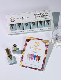 KIT ESMALTE FAN NAILS ESMALTES MAGNETICO 6UN 12ML
