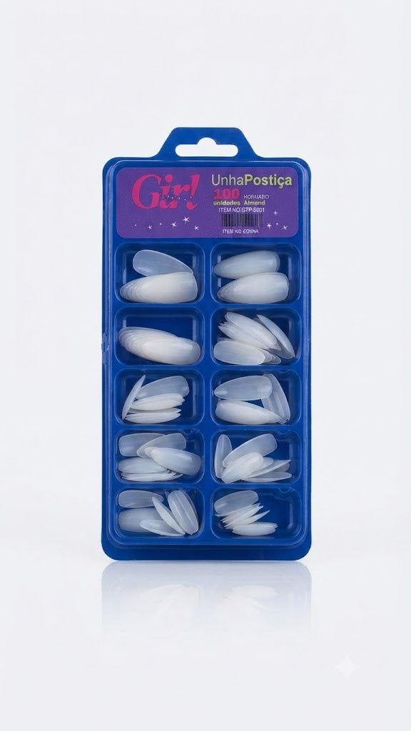UNHAS POSTIÇAS LEITOSAS 100 UNIDADES - GIRL FATALE
