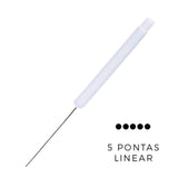 CAIXA DE AGULHA 5 PONTAS LINEAR ROSCA DERMOMAG 10und INVILA - Tudo para unhas em gel