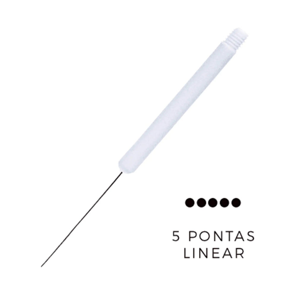 CAIXA DE AGULHA 5 PONTAS LINEAR ROSCA DERMOMAG 10und INVILA - Tudo para unhas em gel