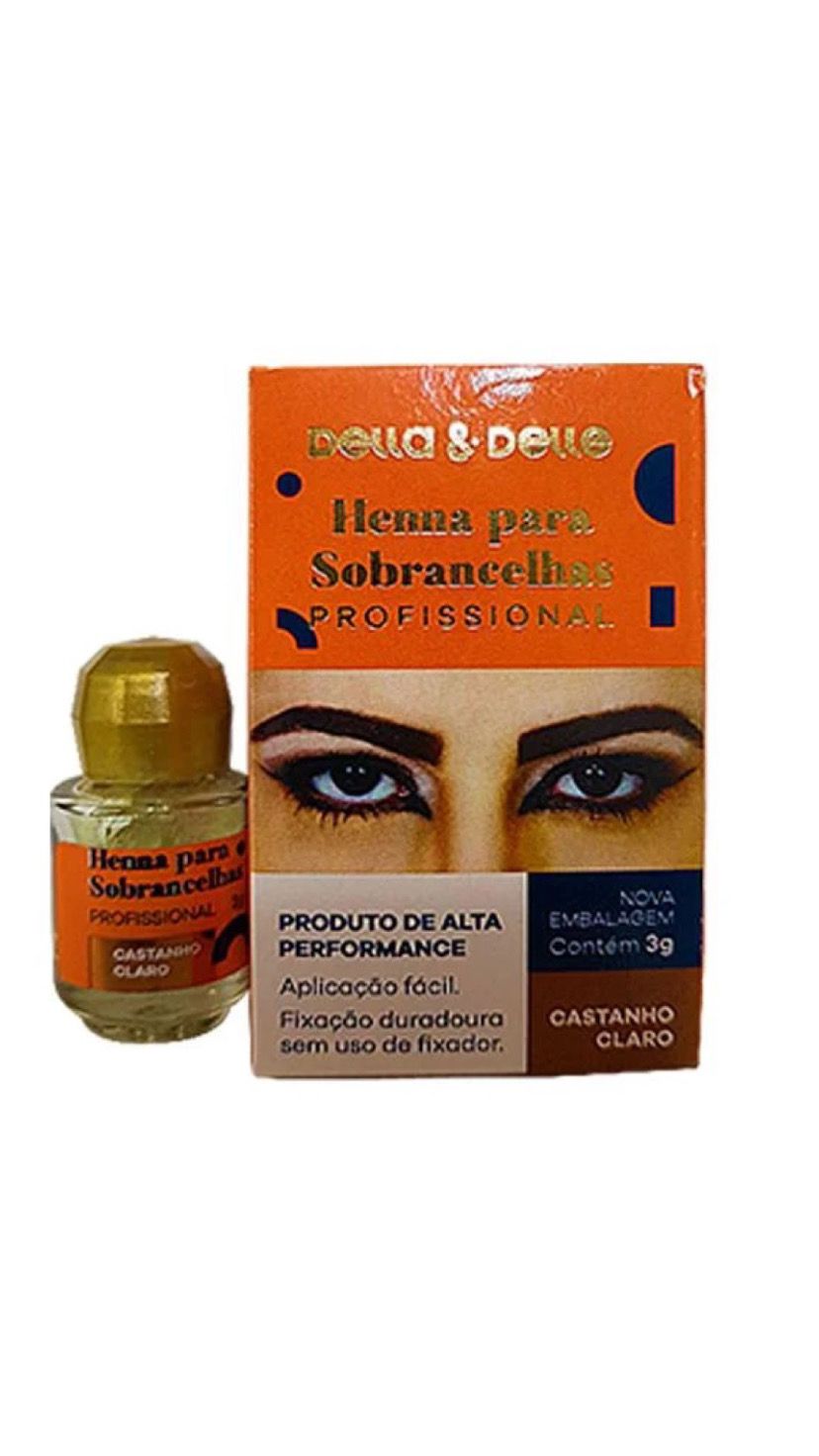 HENNA CASTANHO CLARO 3,0G –DELLA&DELLE INVILA - Tudo para unhas em gel