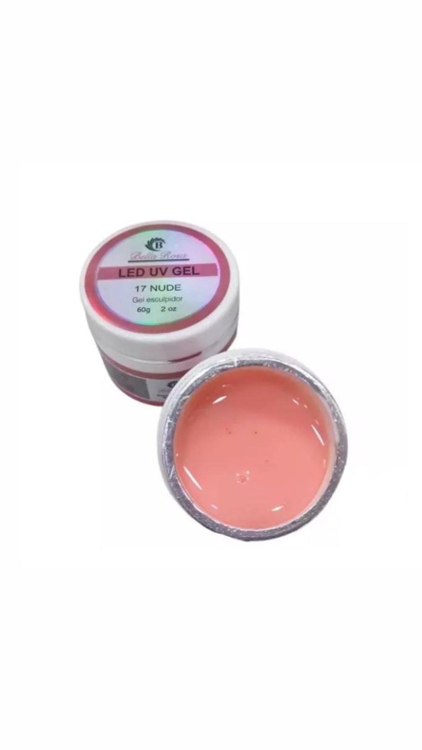 GEL BELLA ROSA LED UV 17 NUDE 60G INVILA - Tudo para unhas em gel