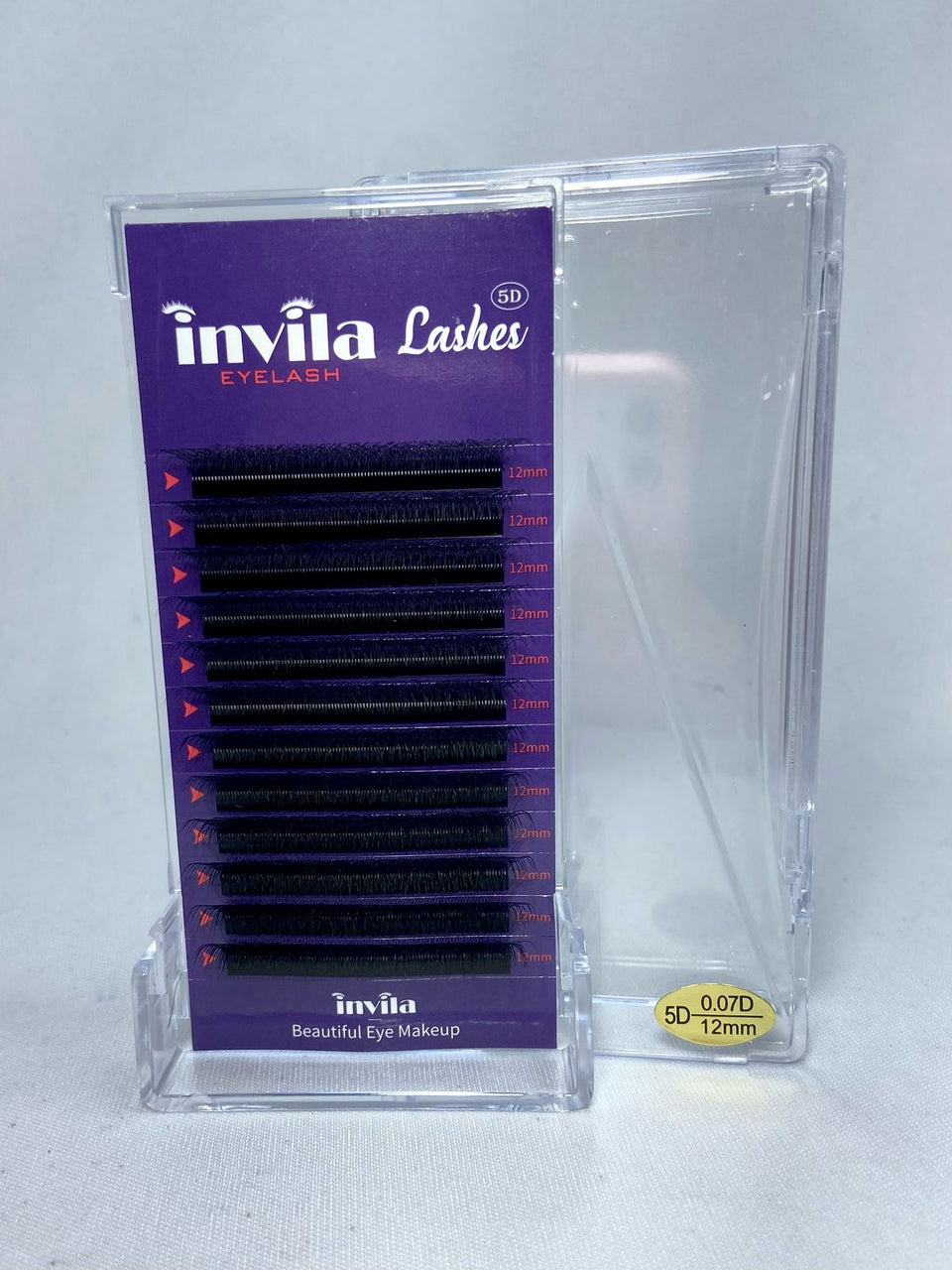 CÍLIOS 5D 0.07D INVILA- 12mm INVILA - Tudo para unhas em gel