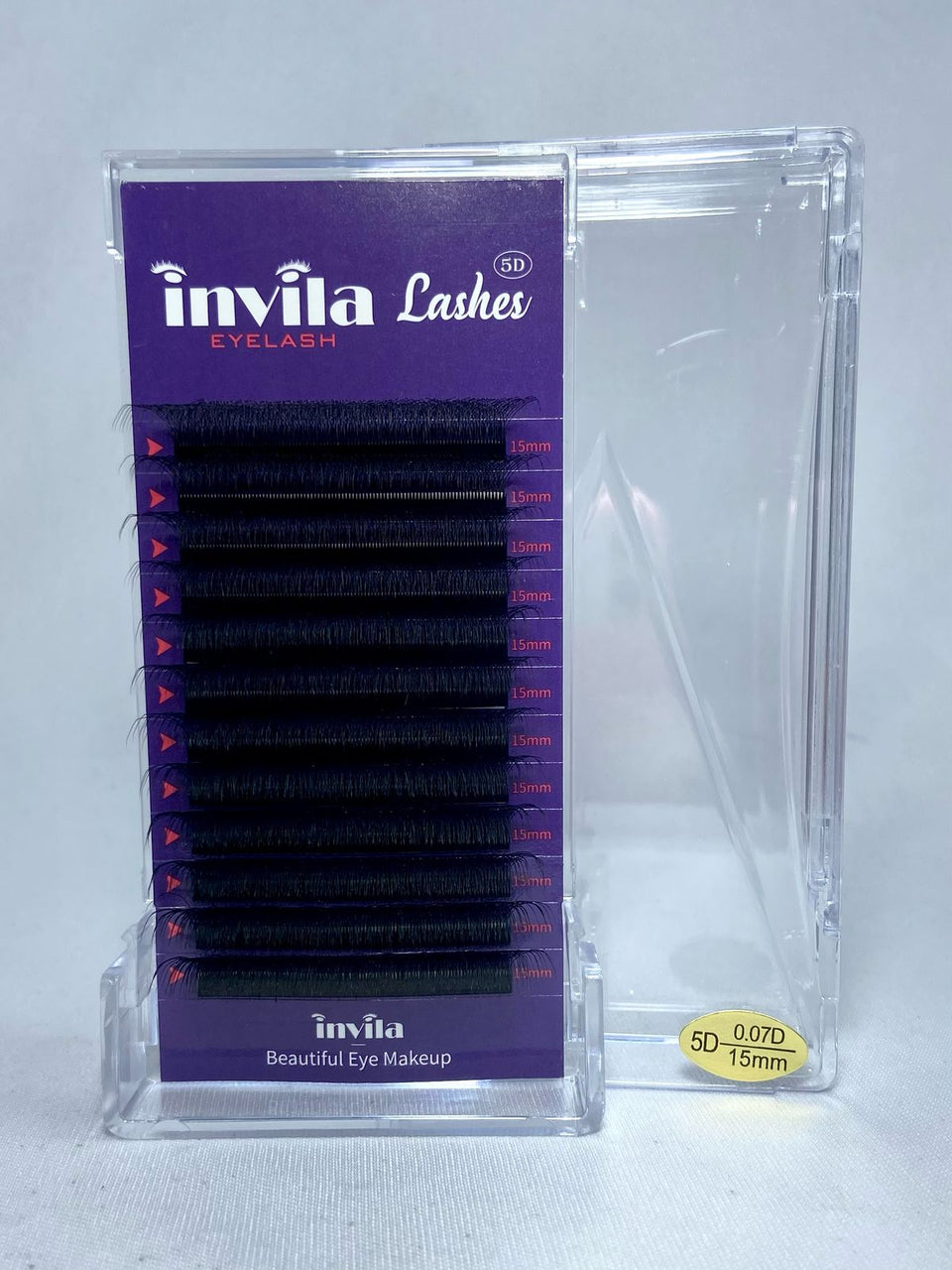 CÍLIOS 5D 0.07D INVILA- 15mm INVILA - Tudo para unhas em gel