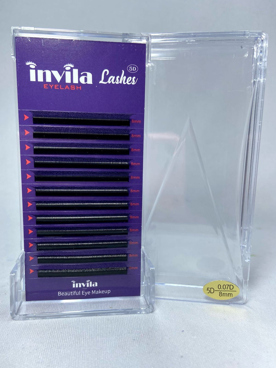 CÍLIOS 5D 0.07D INVILA- 8mm INVILA - Tudo para unhas em gel