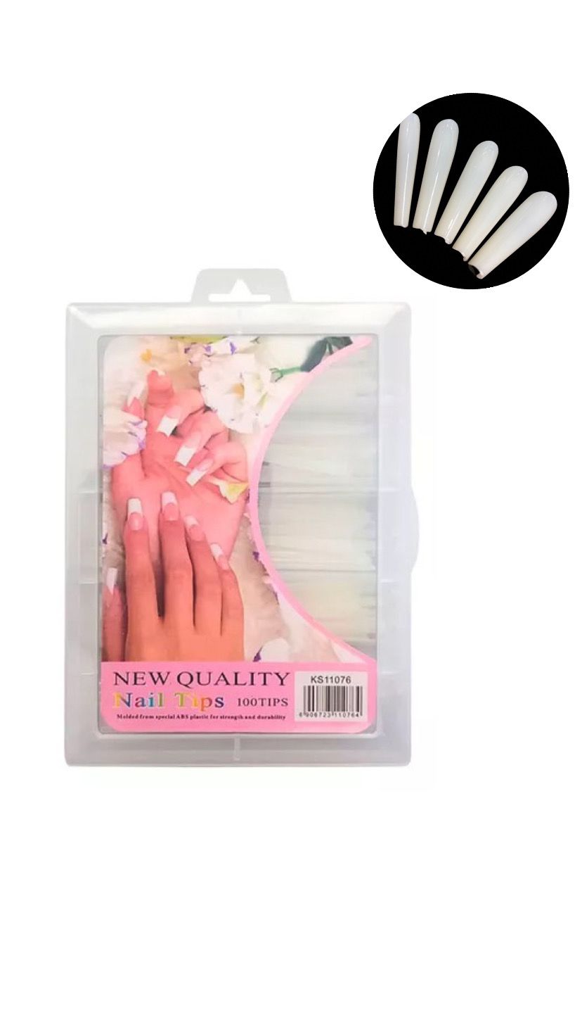 POSTIÇA EXTRA LONGA LEITOSA  100UND -NEW QUALITY INVILA - Tudo para unhas em gel