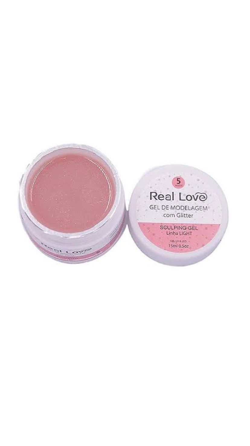 GEL COM GLITER 5 NUDE 15ML -REAL LOVE INVILA - Tudo para unhas em gel