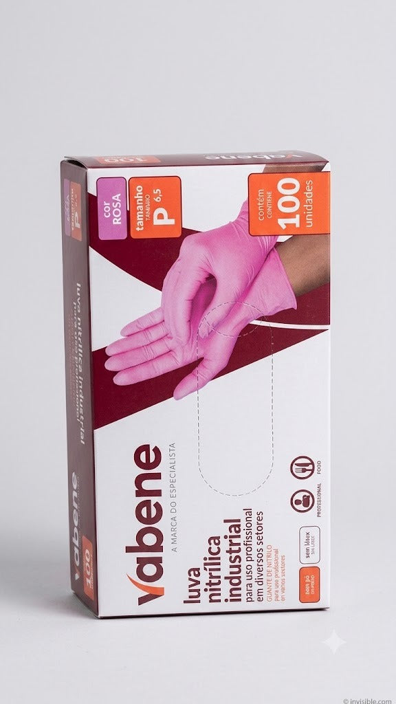 LUVAS NITRÍLICA ROSA P 100 UND - VABENE