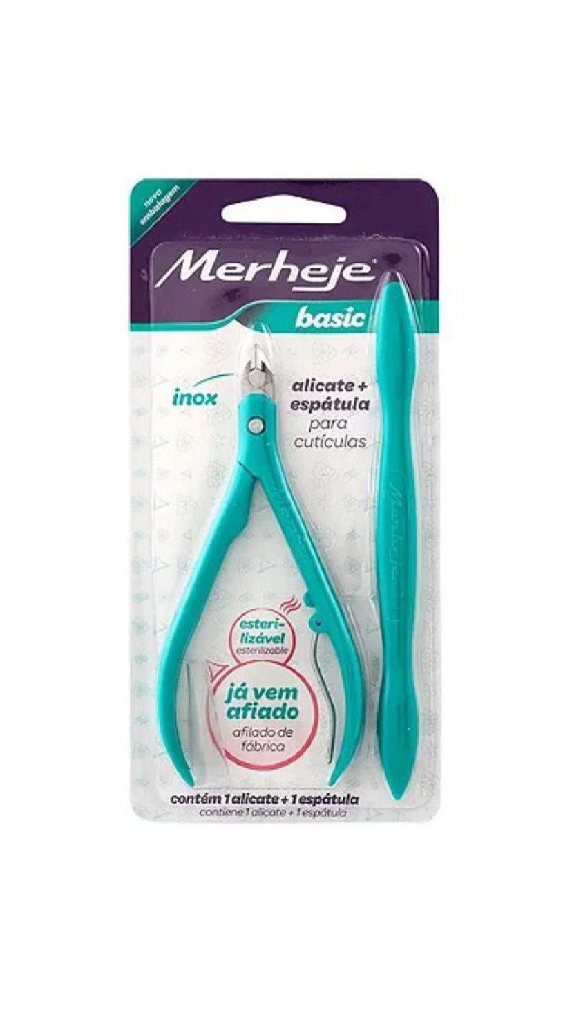 ALICATE + ESPÁTULA PARA CUTÍCULAS MERHEJE INVILA - Tudo para unhas em gel