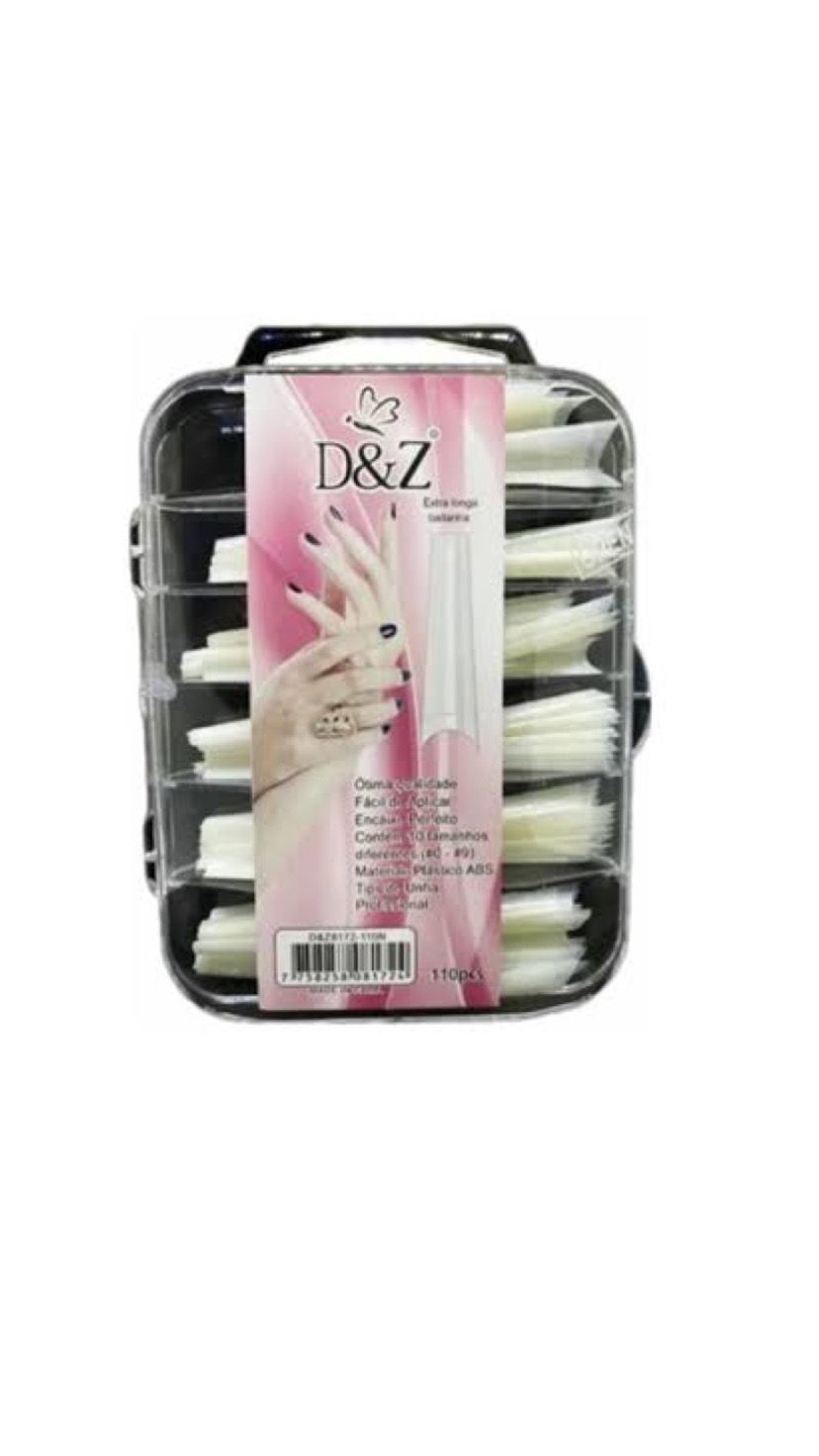 TIPS EXTRA LONGA  BAILARINA LEITOSA 100UND  -D&Z INVILA - Tudo para unhas em gel