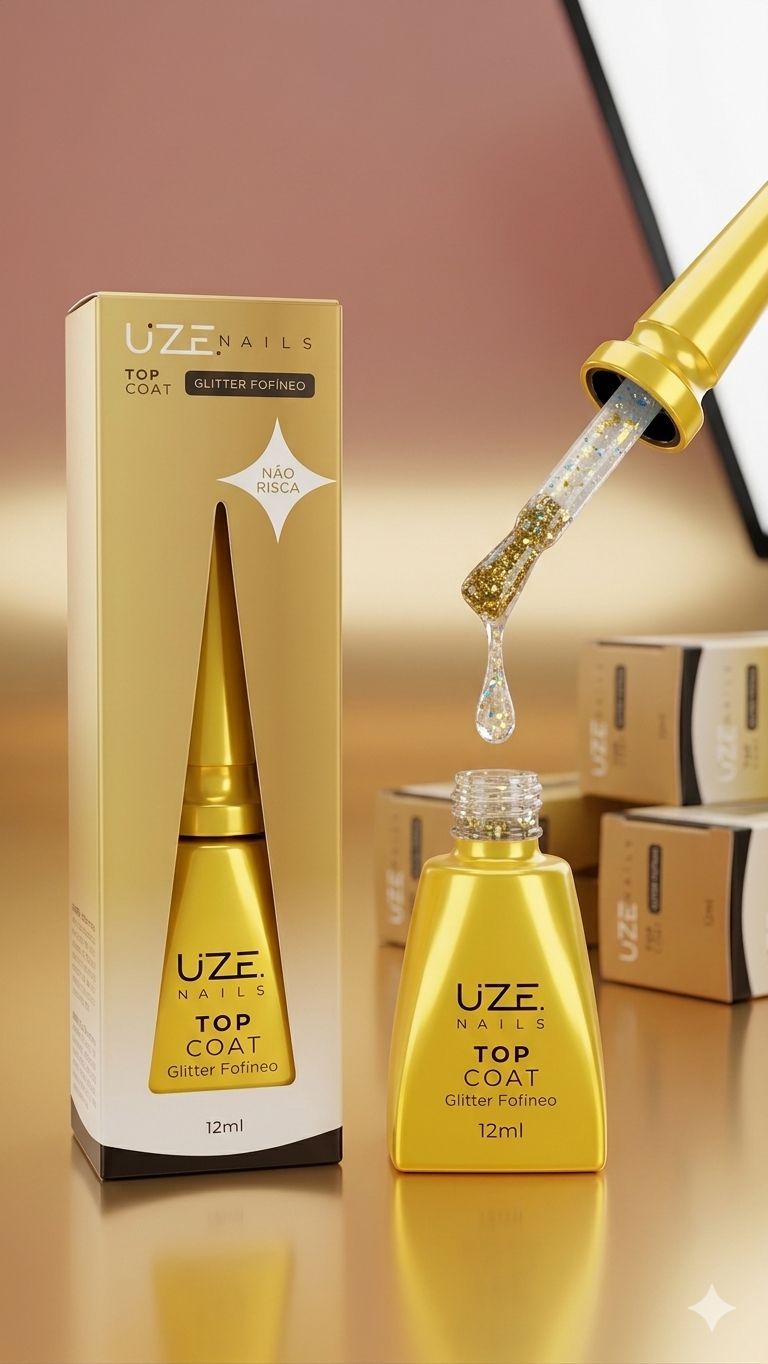TOP COAT GLITTER FOFÍNEO UZE 12ML – UZE NAILS