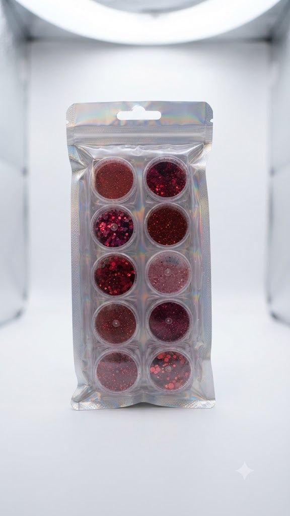 KIT DE GLITTER PARA UNHAS 12UNIDADES - INVILA