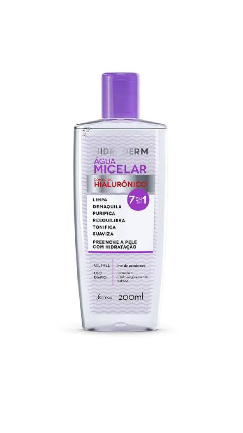 ÁGUA MICELAR C/ ÁCIDO HIALURÔNICO 200ML -HIDRADERM INVILA - Tudo para unhas em gel
