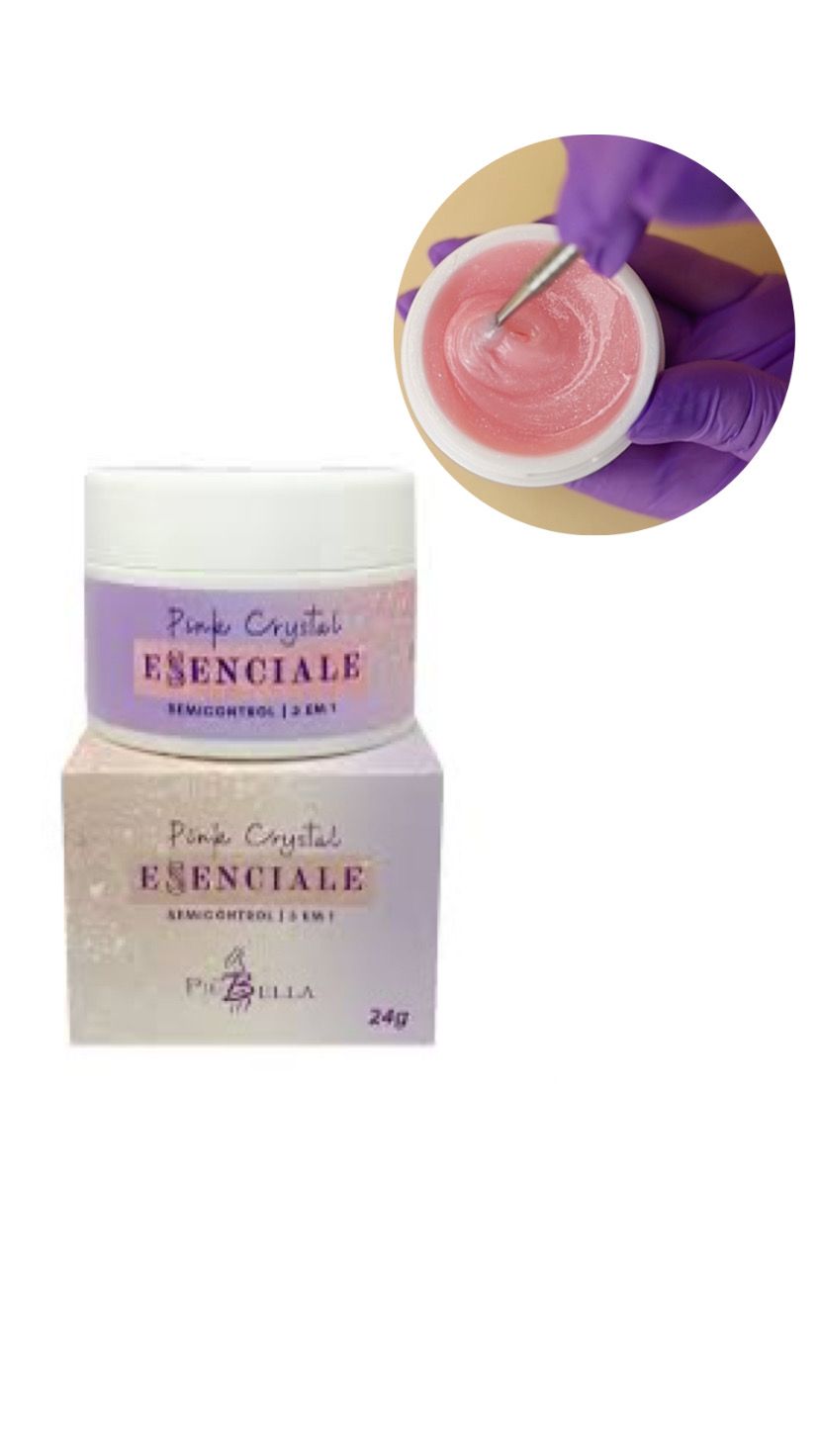 GEL ESENCIALE PINK CRYSTAL 24G -PIU BELLA INVILA - Tudo para unhas em gel