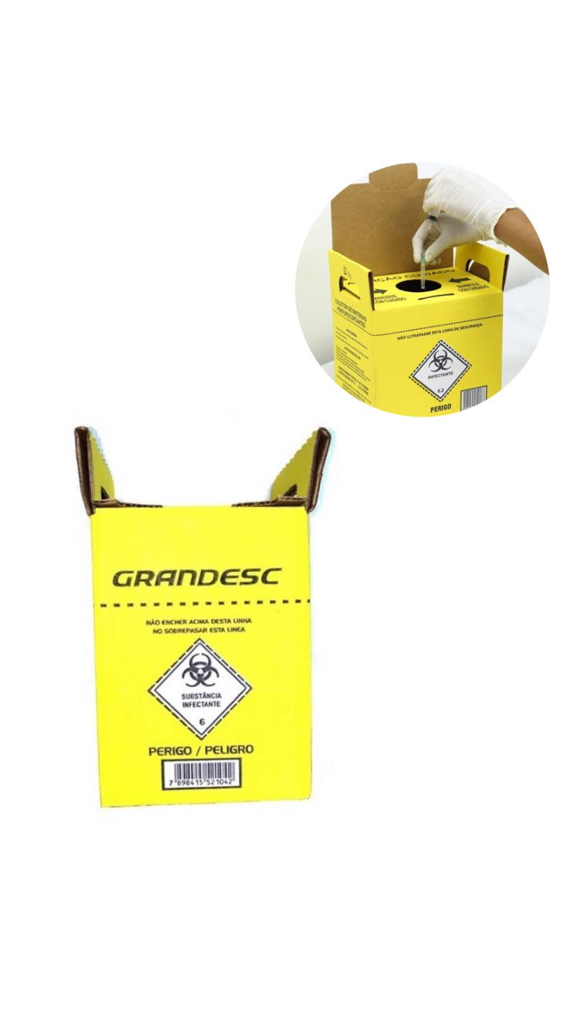 CAIXA COLETORA MATEREIAIS PERFUROCORTANTES -GRANDESC INVILA - Tudo para unhas em gel