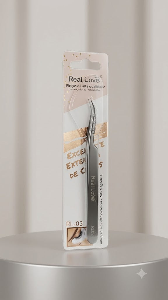 PINÇA PARA CÍLIOS CURVADA RL03 - REAL LOVE