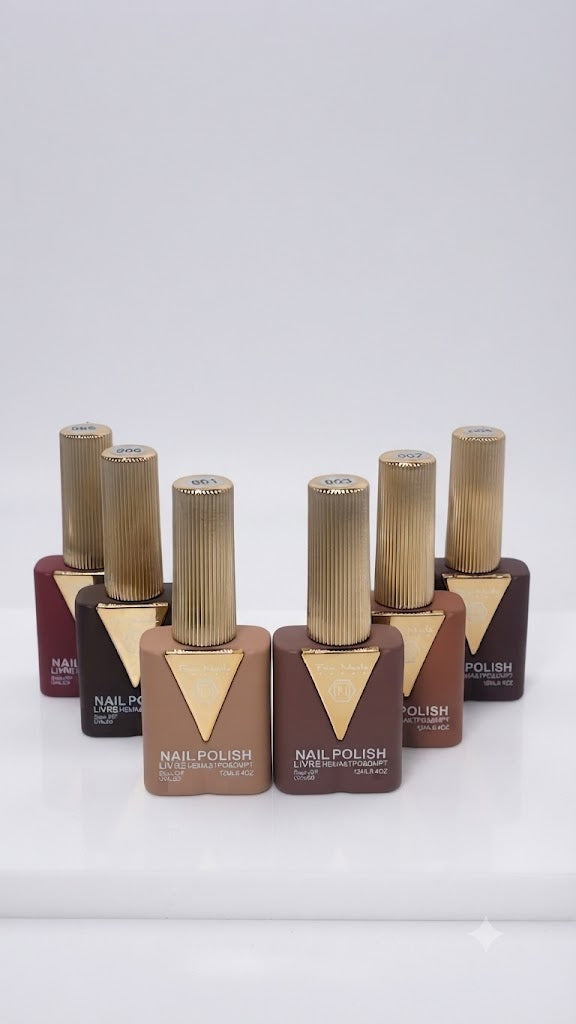 KIT ESMALTE EM GEL COLEÇAO MARROM INTENSO 12ML  - FAN NAILS