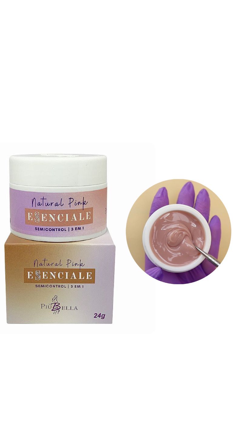 GEL ESENCIALE NATURAL PINK 24G -PIU BELLA INVILA - Tudo para unhas em gel