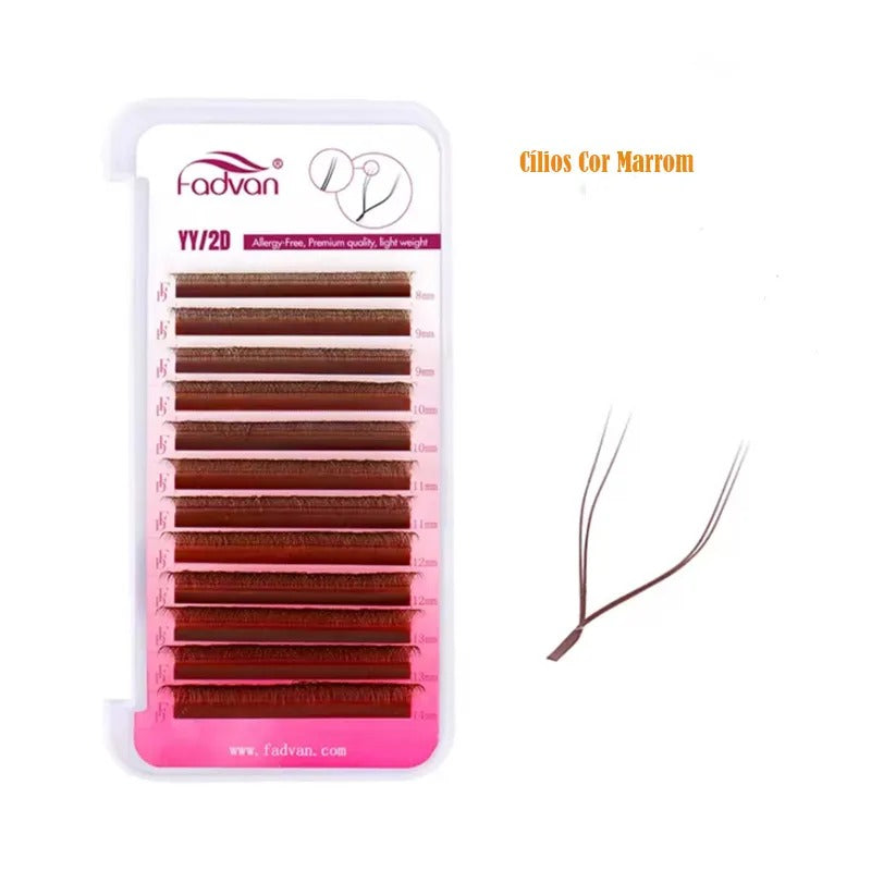 CILIOS FADVAN YY 0.07 LU 8-14MIX MARROM INVILA - Tudo para unhas em gel