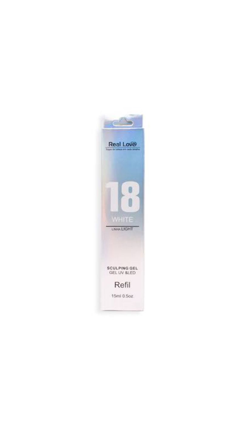 REFIL GEL LIGHT 18 WHITE 15ML – REAL LOVE INVILA - Tudo para unhas em gel