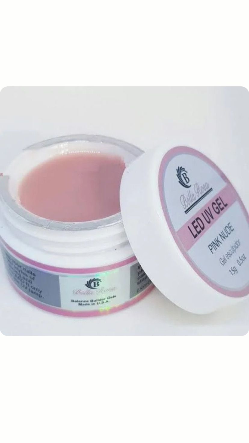 GEL BELLA ROSA LED UV PINK NUDE 15G INVILA - Tudo para unhas em gel