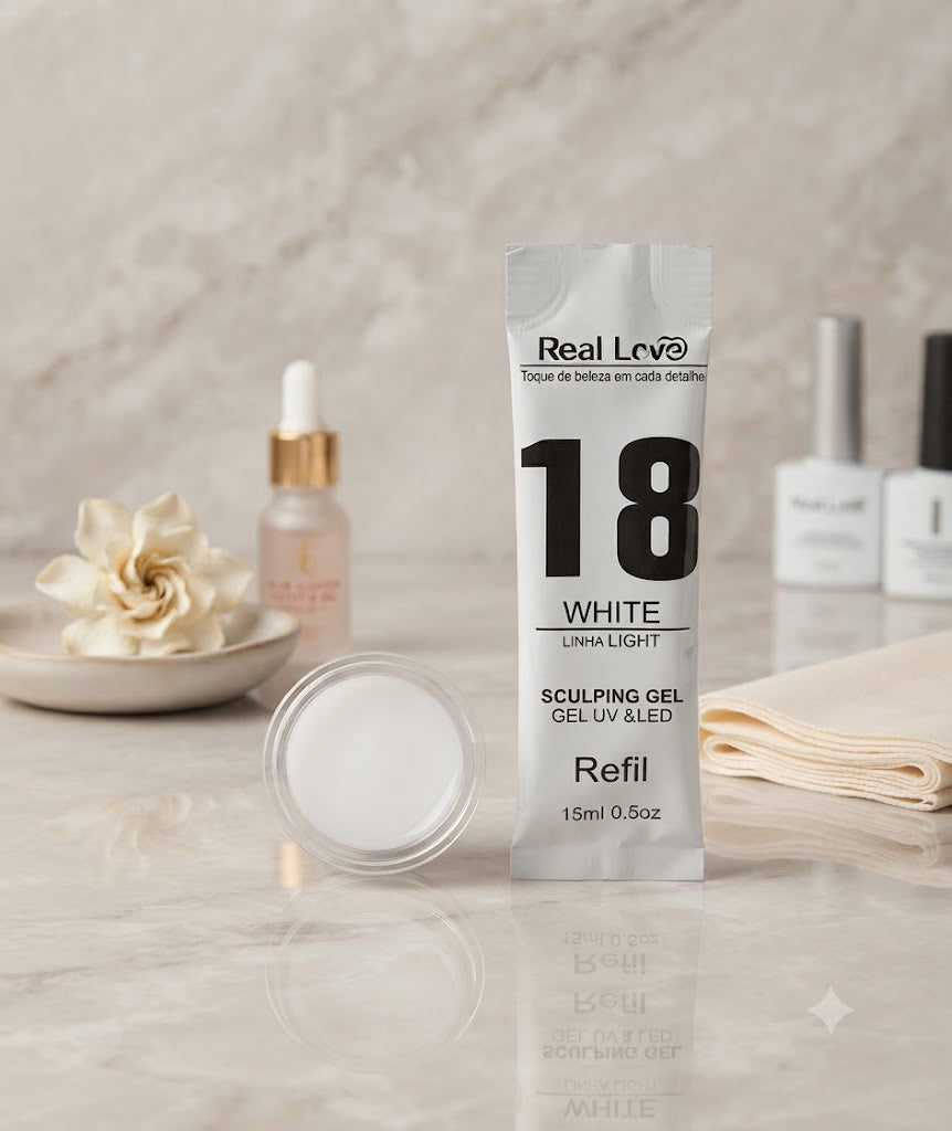 GEL ALONGAMENTO REFIL 18 WHITE - REAL LOVE