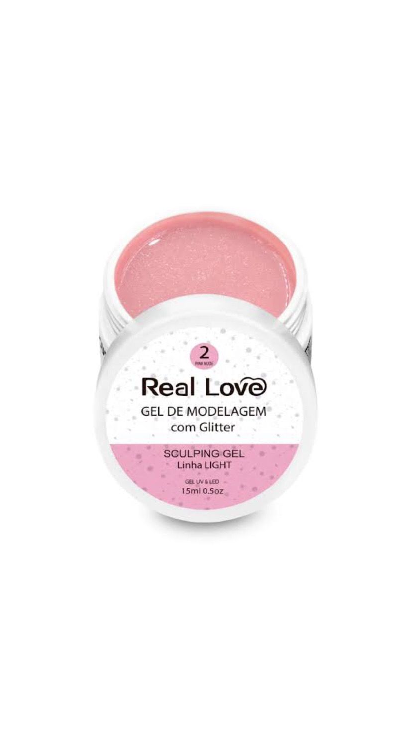 GEL  COM GLITER 2 PINK NUDE 15ML -REAL LOVE INVILA - Tudo para unhas em gel