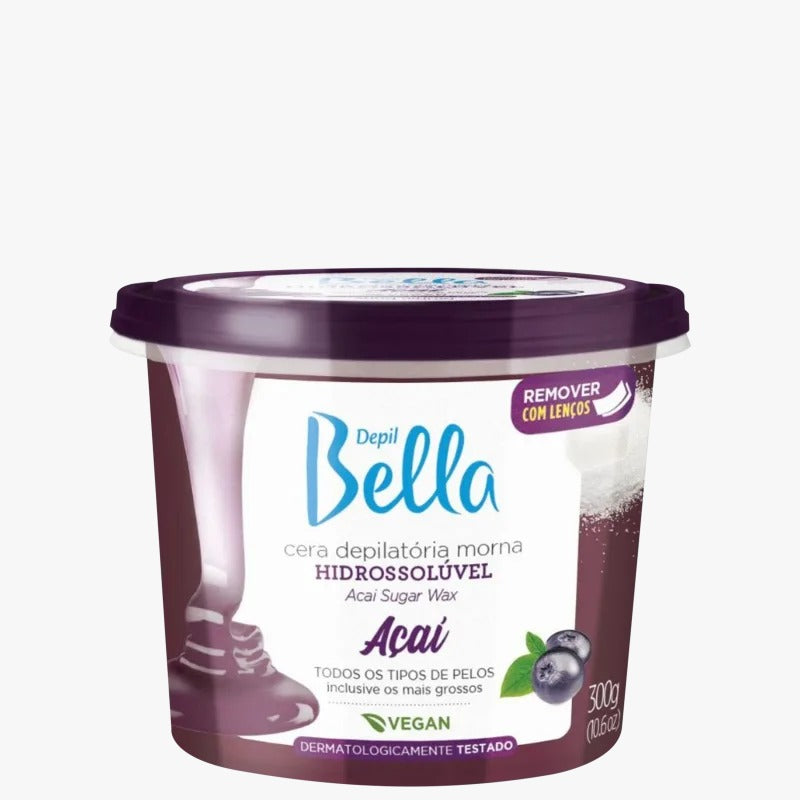 CERA DEPILATÓRIA MORNA AÇAÍ DEPIL BELLA - 300G INVILA - Tudo para unhas em gel
