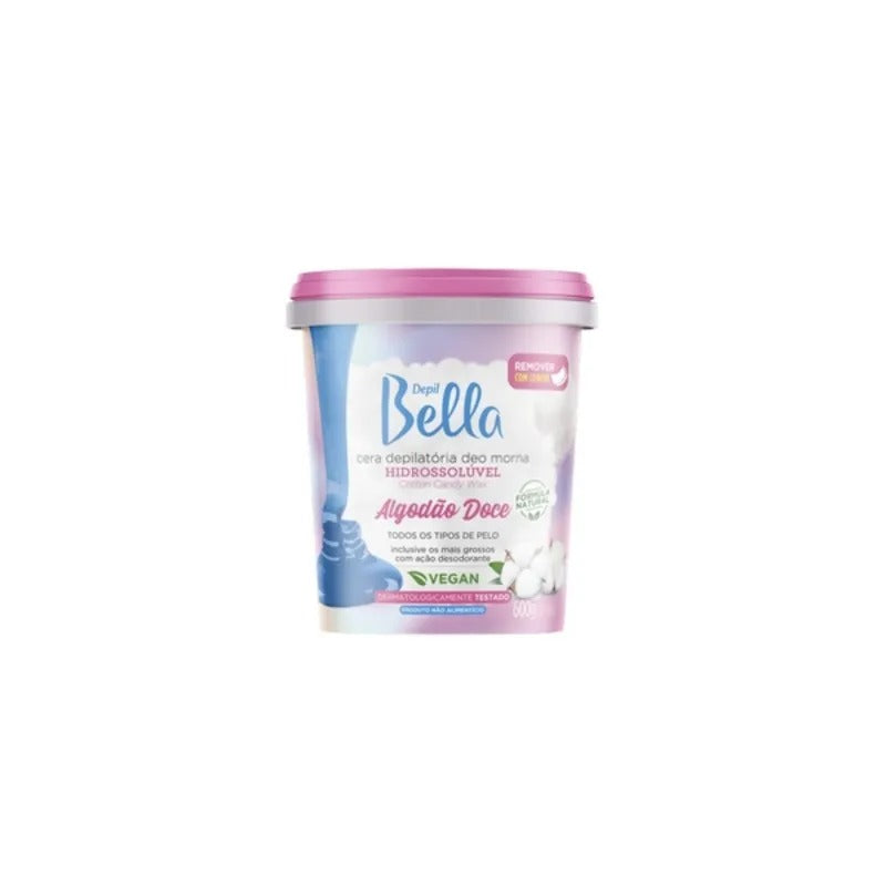 CERA HIDROSSOLUVEL ALGODÃO DOCE DEPIL BELLA 600G INVILA - Tudo para unhas em gel