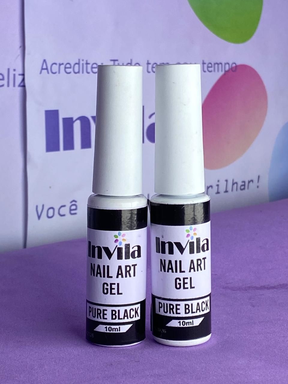 ESMALTE NAIL ART BLACK - INVILA 10ML INVILA - Tudo para unhas em gel