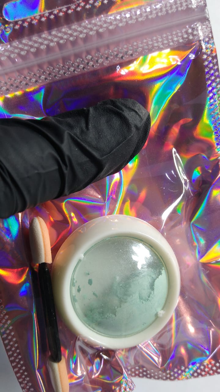 PO CROMADO AZUL AGUA INVILA - Tudo para unhas em gel