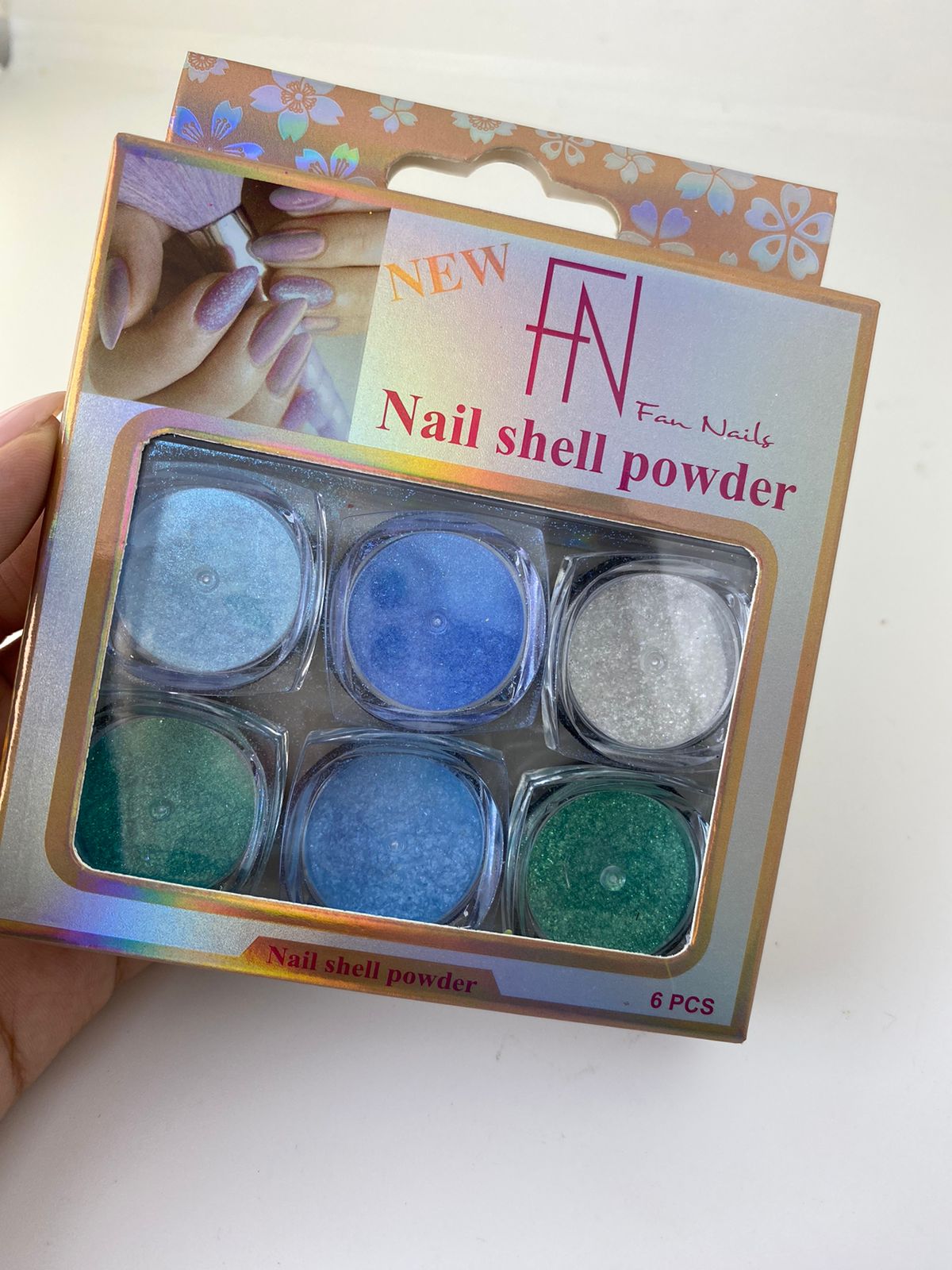 PÓ CROMADO FAN NAILS TONS DE AZUL 6UNI INVILA - Tudo para unhas em gel