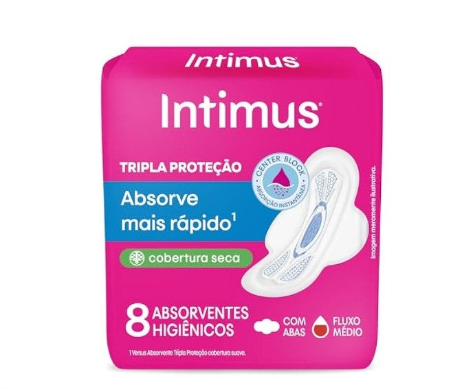 ABSORVENTE INTIMUS TRIPLA PROTEÇÃO SEM ABAS- 8und INVILA - Tudo para unhas em gel