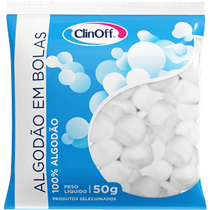 ALGODÃO EM BOLAS CLINOFF- 50g INVILA - Tudo para unhas em gel