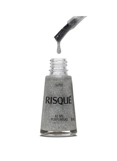 ESMALTE RISQUÉ AS MIL PURPURINA- 8ml INVILA - Tudo para unhas em gel
