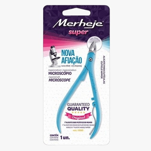 ALICATE PARA CUTÍCULAS BASIC AZUL-  MERHEJE INVILA - Tudo para unhas em gel